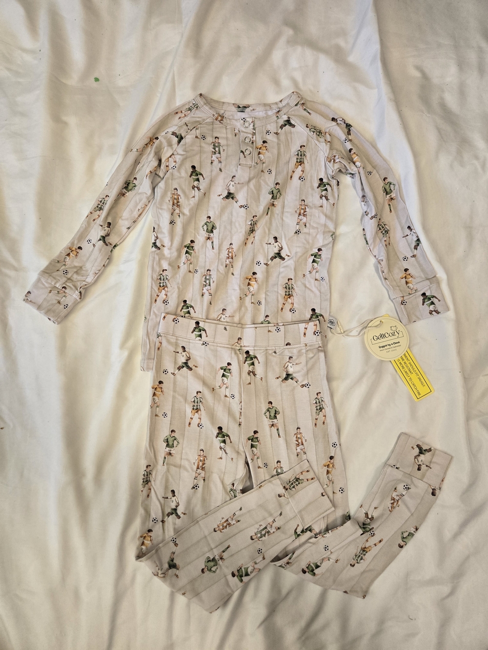 NWT Bamboo Kids 2 Piece Soccer Print Pajama Set